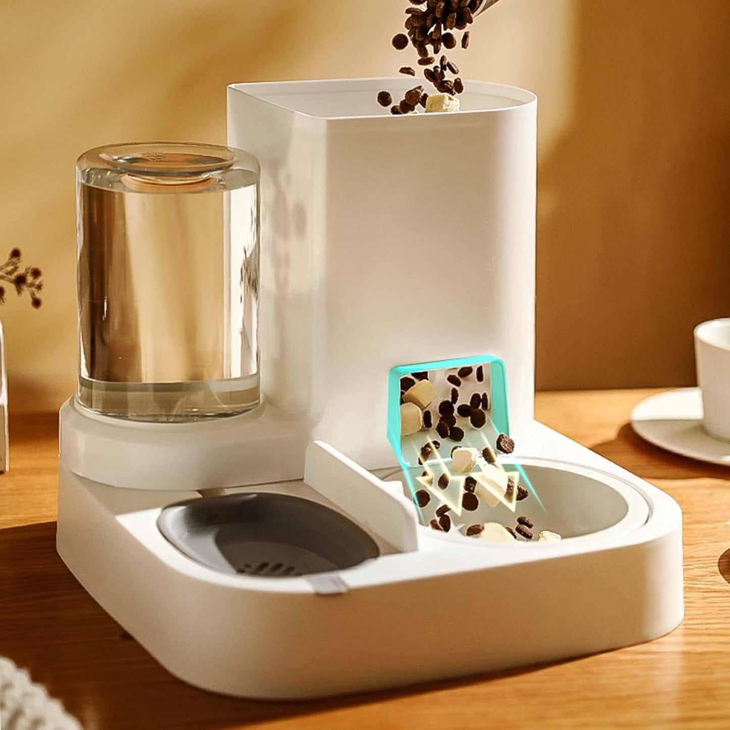 ๐พ 2-in-1 automatic food and water dispenser โ Automatic care, all-in-one flair! ๐๐ง