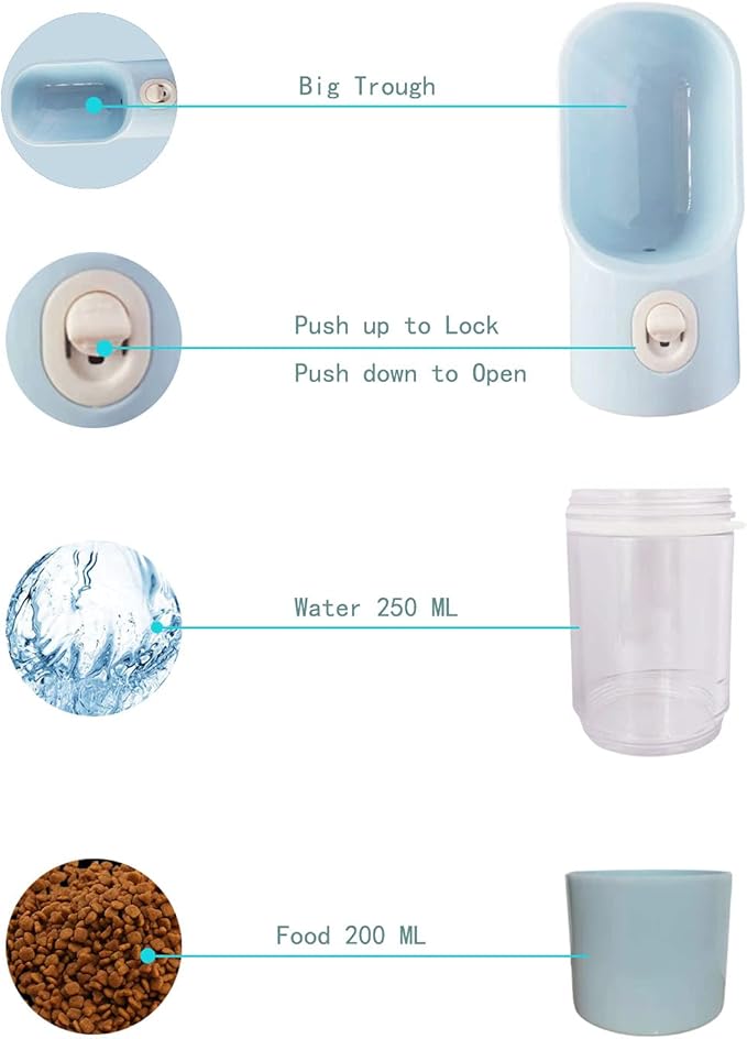🐾 Portable Pet Water Bottle & Food Container – Hydration and Snacks On-the-Go! 🐶🐱