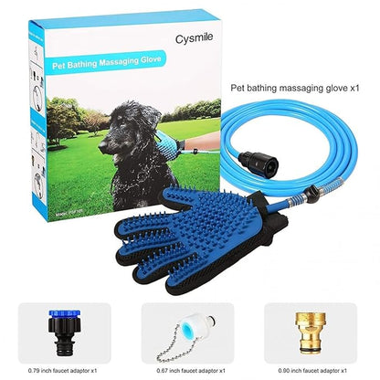 🛁 Pet Bathing Glove with Hose – Easy & Fun Cleaning!