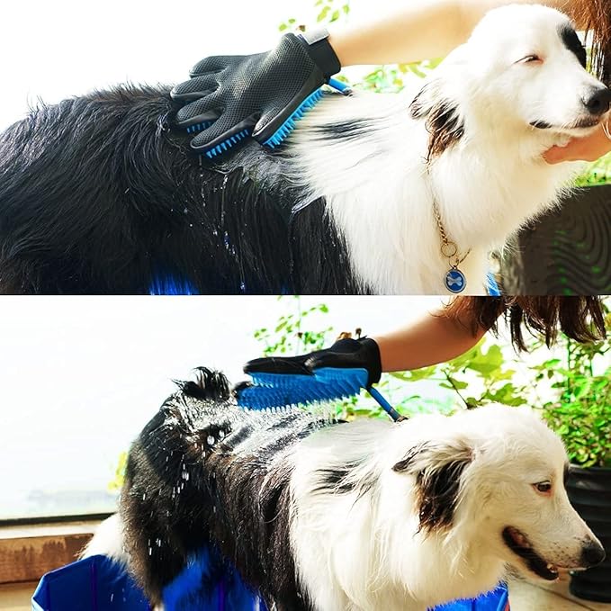 🛁 Pet Bathing Glove with Hose – Easy & Fun Cleaning!