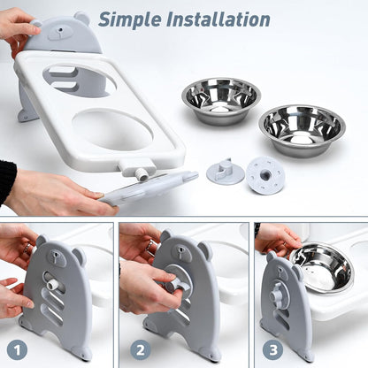 🍽️ Adjustable dog bowl- Meals at their level! 🐶🦴