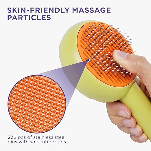 🐾 Self-Cleaning Slicker Brush – Tangle-Free Grooming! ✨🖌️