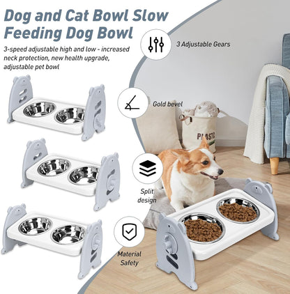 🍽️ Adjustable dog bowl- Meals at their level! 🐶🦴