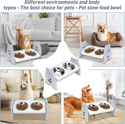 🍽️ Adjustable dog bowl- Meals at their level! 🐶🦴